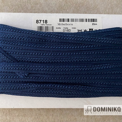 Afwerkband - Sierband 8718-0160 - Kobaltblauw 400cm (maatwerk)