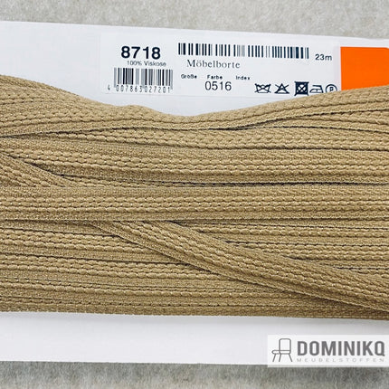 Afwerkband - Sierband 8718-0516 - Licht bruin beige 500cm (maatwerk)